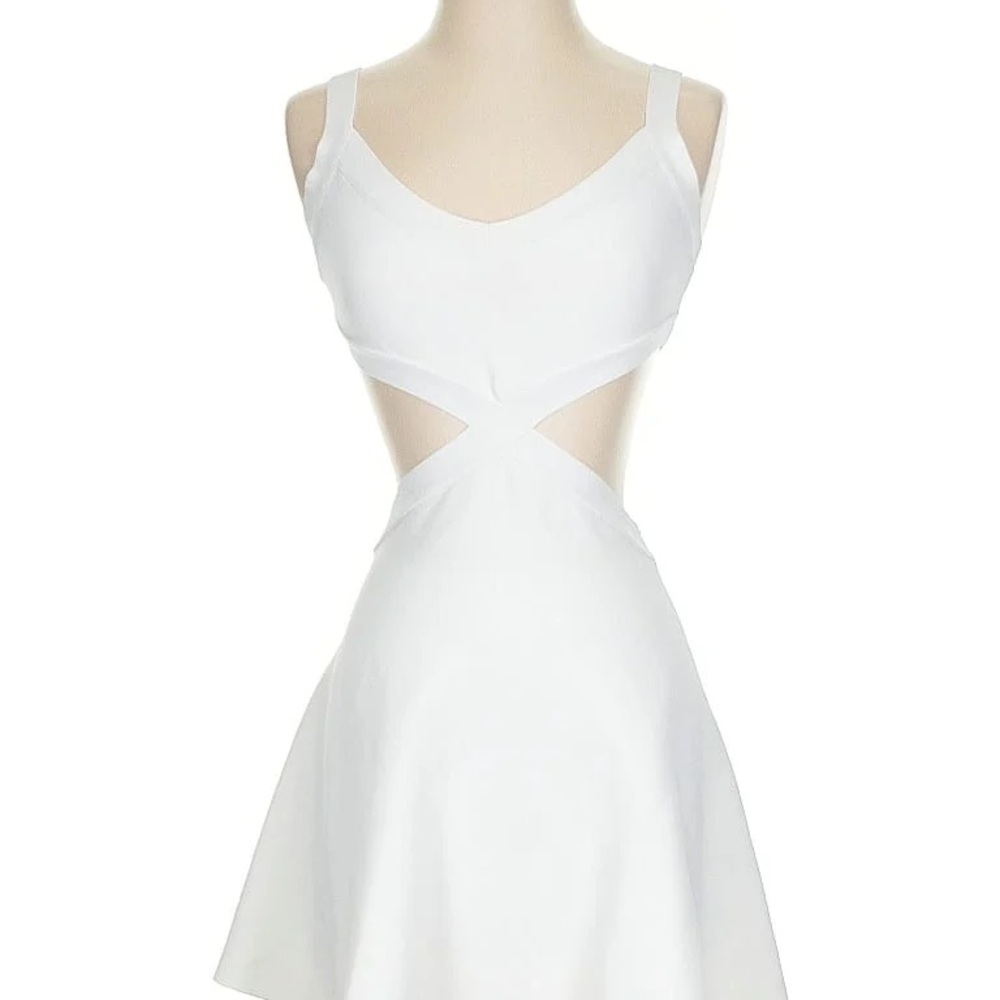 BCBGMaxAzria White Cutout A-Line Mini Dress